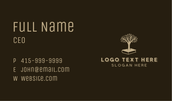 Book Tree Learning Business Card Design Image Preview