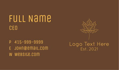 Minimalist Maple Leaf  Business Card Image Preview