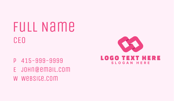 Pink Infinity Consultant Business Card Design Image Preview