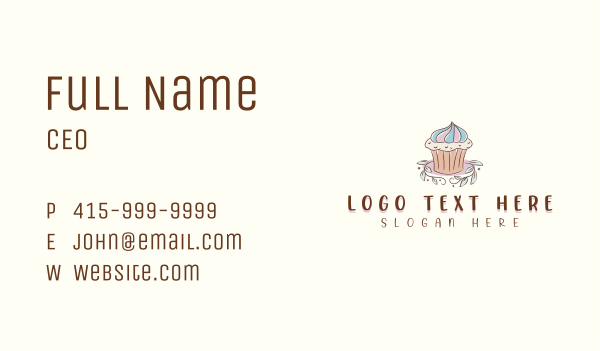 Sweet Dessert Cupcake  Business Card Design Image Preview