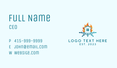 House Fire Snow Business Card Image Preview