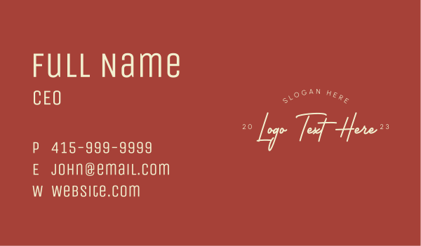 Simple Style Script Wordmark Business Card Design Image Preview