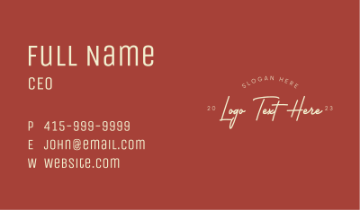 Simple Style Script Wordmark Business Card Image Preview