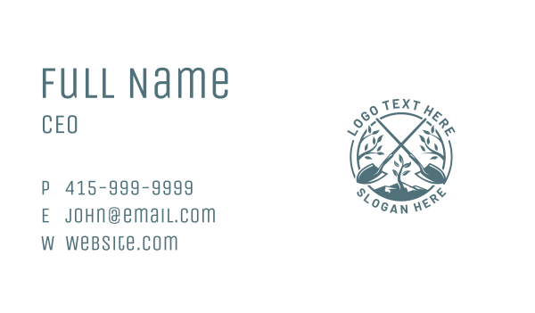 Planting Shovel Gardening Business Card Design Image Preview