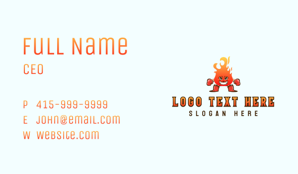 Hot Fire Boxing  Business Card Design Image Preview