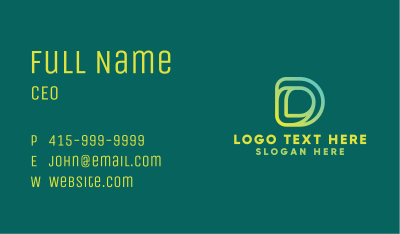 Gradient Modern Letter D Business Card Image Preview
