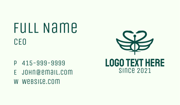 Green Swan Veterinary Business Card Design Image Preview