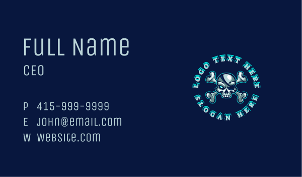 Pirate Skull Gaming Business Card Design Image Preview