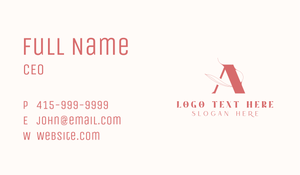 Pink Nature Letter A Business Card Design Image Preview