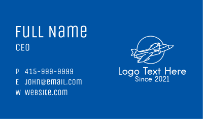 White Jet Aircraft Business Card