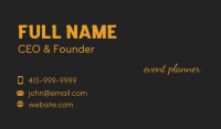 Minimalist Cursive Wordmark  Business Card Image Preview