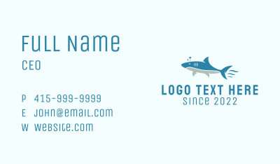 Ocean Shark Aquarium  Business Card Image Preview