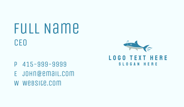 Ocean Shark Aquarium  Business Card Design Image Preview