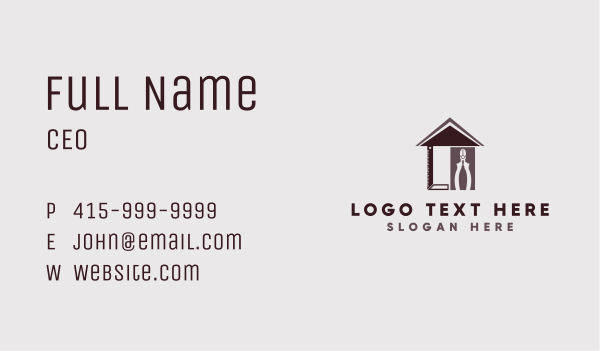 L Square & Pliers Tools Business Card Design Image Preview