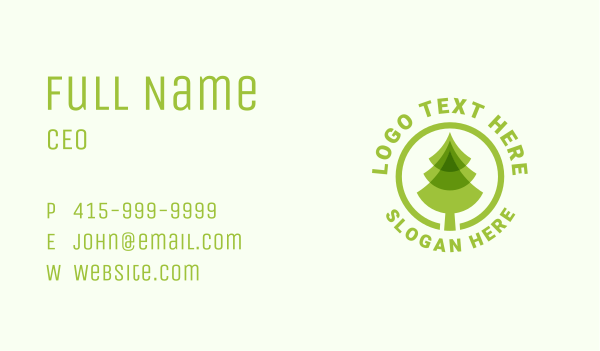 Green Pine Tree Farm Business Card Design Image Preview