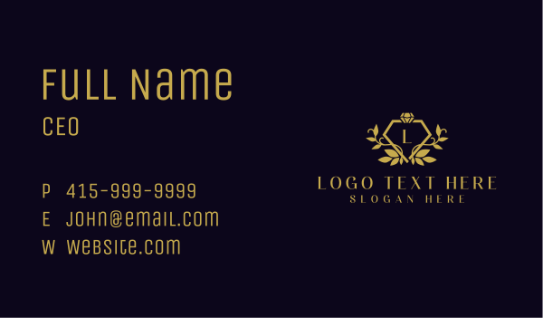 Luxury Diamond Lettermark Business Card Design Image Preview