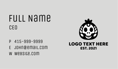 Black Skull Mascot Business Card