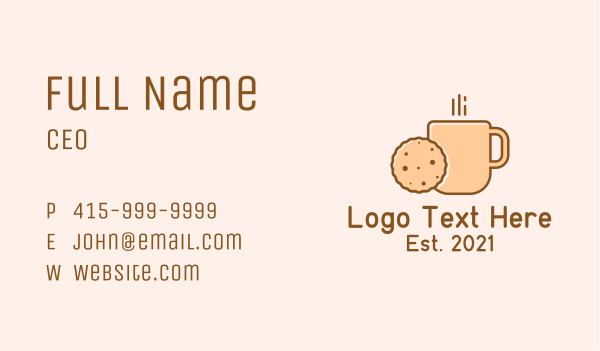 Cookie Coffee Cup Business Card Design Image Preview