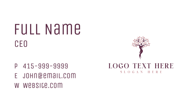 Organic Woman Tree Business Card Design Image Preview