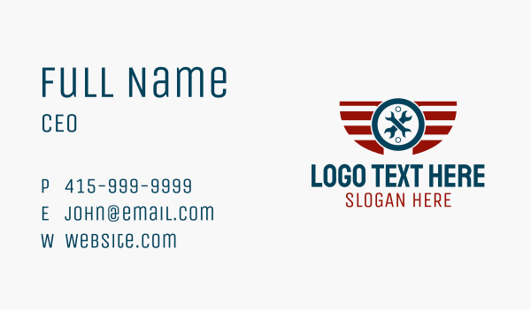 Automotive Repair Wings Mechanic Business Card Design Image Preview