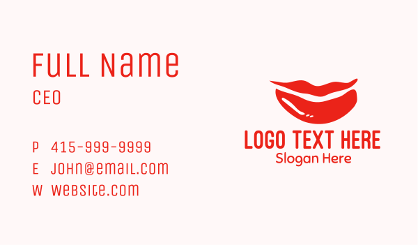 Smiling Red Lips Business Card Design Image Preview