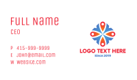 Blue & Orange Diamond Flower Business Card Image Preview