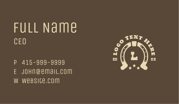 Vintage Horseshoe Lettermark Business Card Design Image Preview