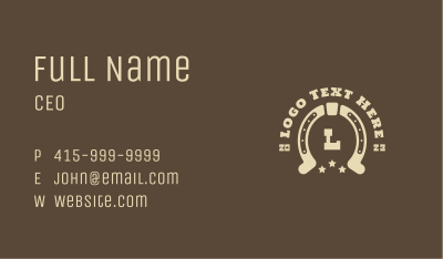 Vintage Horseshoe Lettermark Business Card Image Preview