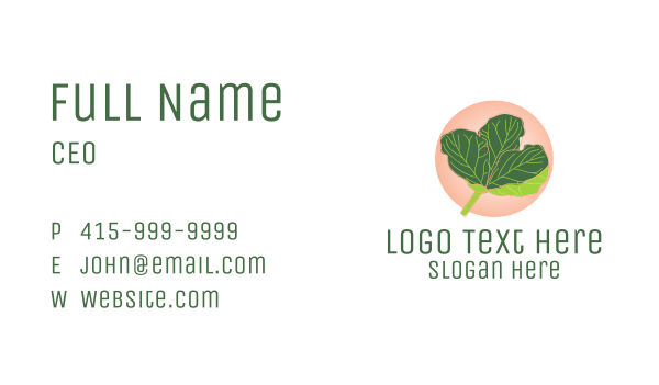 Fiddle Leaf Fig Plant  Business Card Design Image Preview