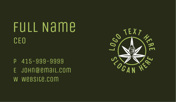 Medicinal Marijuana Eye Business Card Design Image Preview