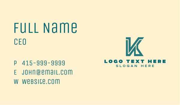 Bold Letter K Business Card Design Image Preview