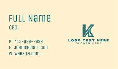 Bold Letter K Business Card Image Preview