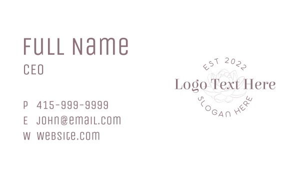 Whimsical Floral Wordmark Business Card Design Image Preview