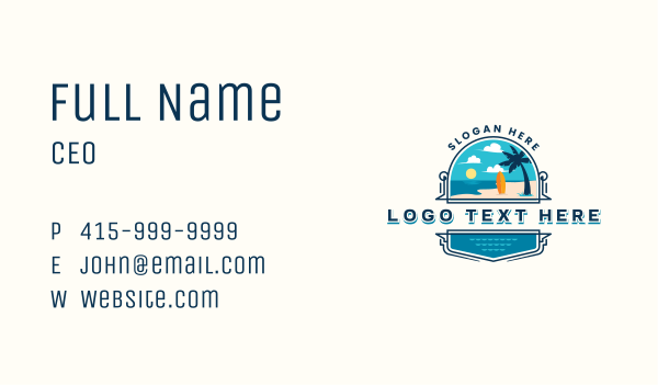 Beach Resort Vacation Business Card Design Image Preview