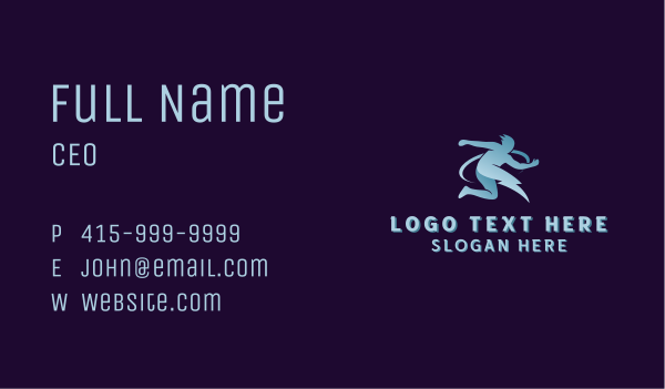 Athletic Human Lightning Business Card Design Image Preview