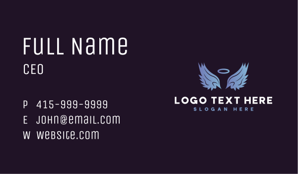 Angel  Wings Halo Business Card Design Image Preview