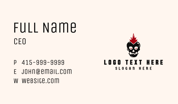 Skater Punk Skull Business Card Design Image Preview
