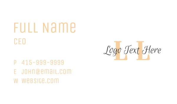 Elegant Feminine Lettermark Business Card Design Image Preview