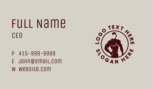 Male Bodybuilder Muscle Business Card Design Image Preview