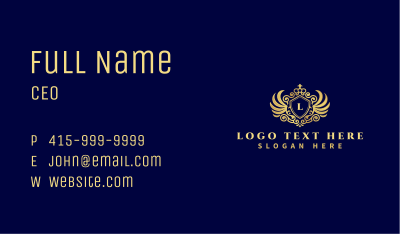 Decorative Wing Crown Shield Business Card Image Preview