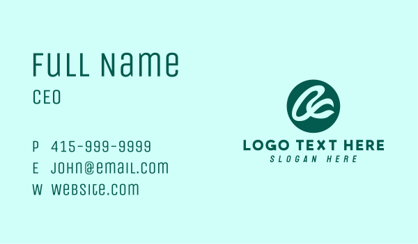 Green Cursive Letter A  Business Card Design Image Preview
