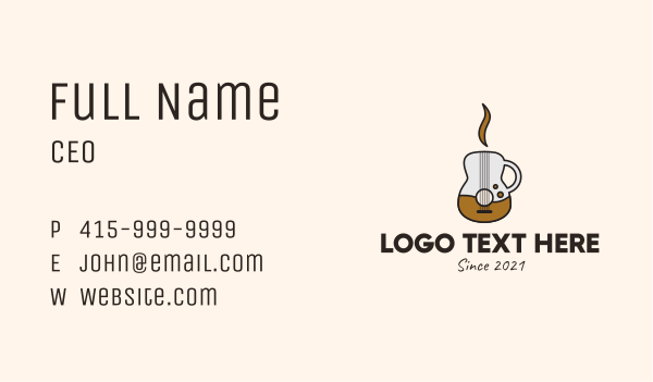 Coffee Guitar Mug Business Card Design Image Preview