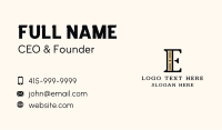 Startup Classic Letter E Business Card Design