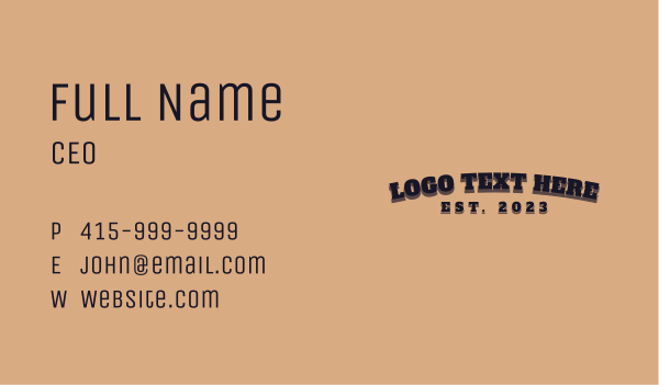 Bold Curved Wordmark Business Card Design Image Preview