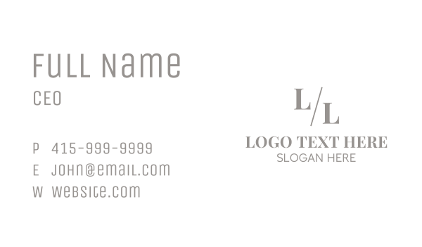 Simple Serif Letter Business Card Design Image Preview