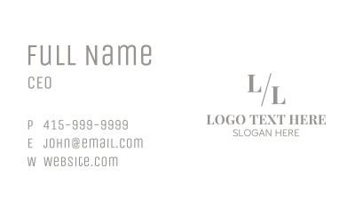 Simple Serif Letter Business Card Image Preview