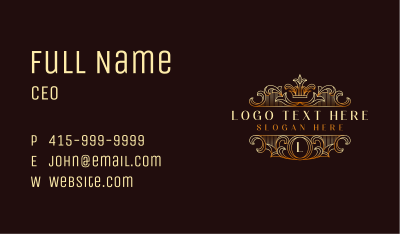 Luxury Monoline Crown Business Card Image Preview
