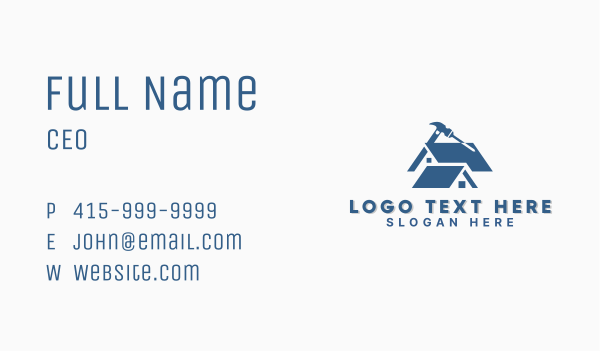 Roof Hammer Repair Business Card Design Image Preview