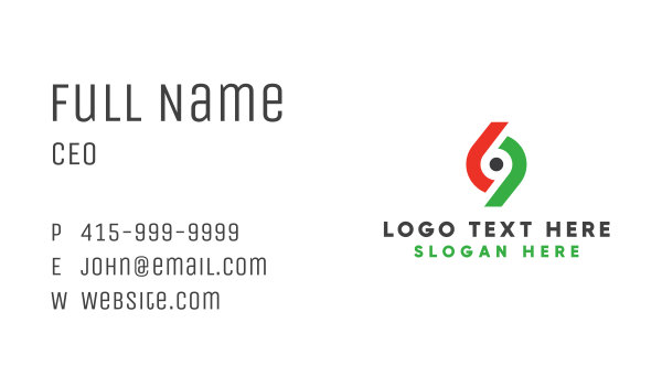Minimalist Number 69 Business Card Design Image Preview