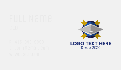 Buckler Shield Lettermark Business Card Image Preview
